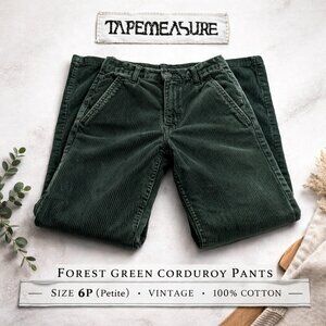 VNTG Tape Measure Forest Green Corduroy Pants- 6P